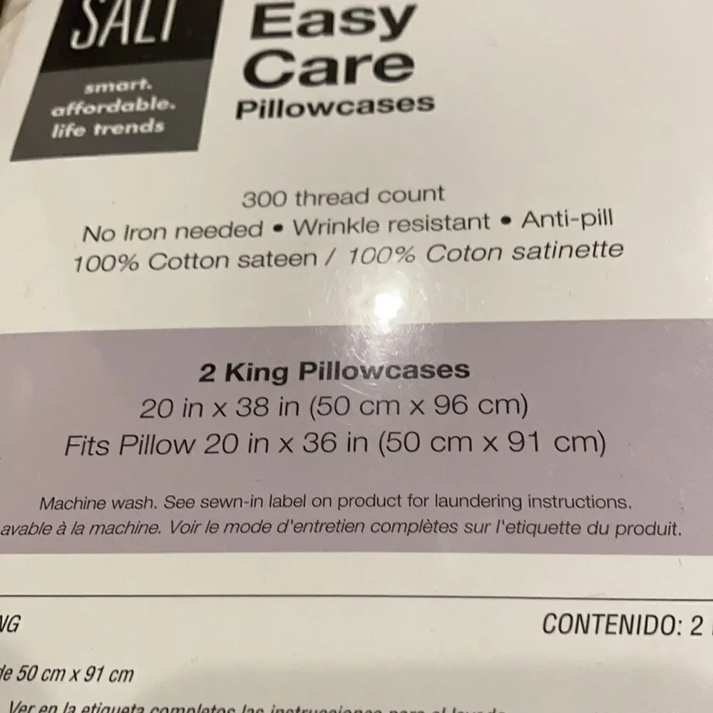 New SALT™ 300-Thread-Count Cotton Sateen Pillowcases (Set of 2) ivory